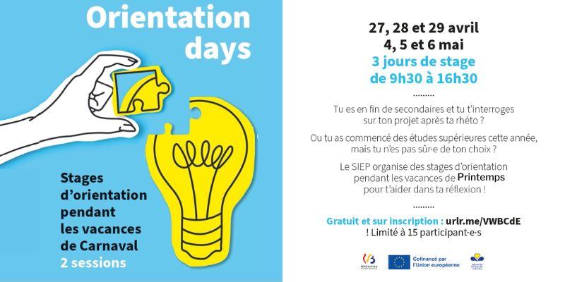Les Orientation Days pendant les vacances scolaires : Les inscriptions sont ouvertes !