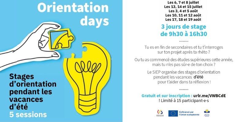 Orientation days - 5 sessions de stages d'orientation cet été !