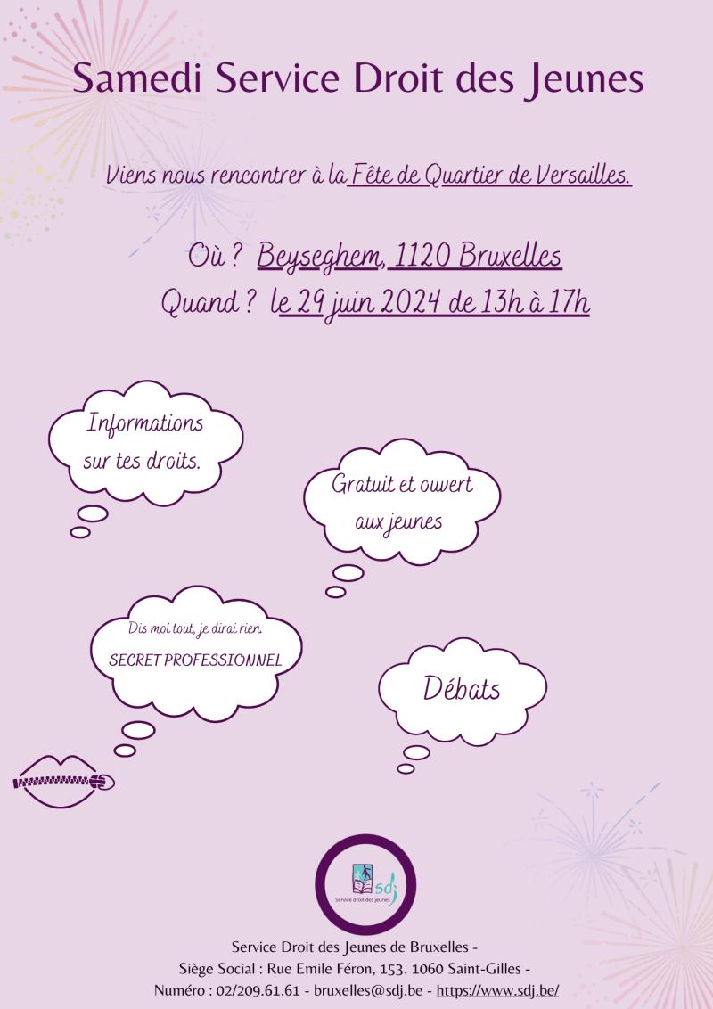 Le SDJ sera présent à la Fête de Quartier de Versailles