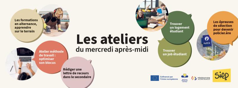 Les ateliers du mercredi du SIEP :  Infirmier·e, sport, police, réorientation : découvre les ateliers du mois de janvier