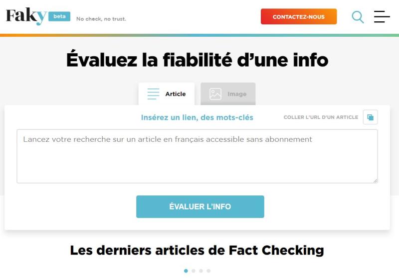 FAKY, la plateforme de fact checking pour lutter contre la désinformation de la RTBF